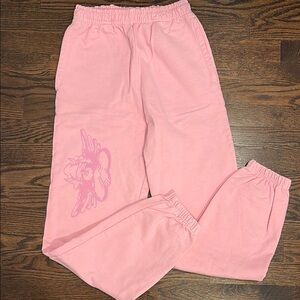 Boys Lie pocketed sweatpants in bubble gum pink